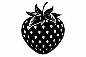 
Strawberry silhouette vector, Strawberry icon