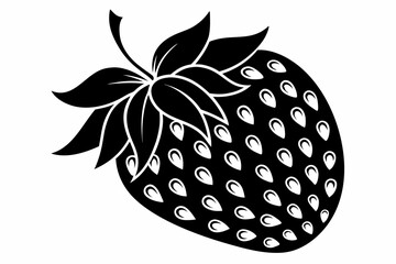 
Strawberry silhouette vector, Strawberry icon