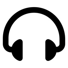 Headphone icon in solid style. Simple headset symbol vector illustration — pixel-perfect icon.
