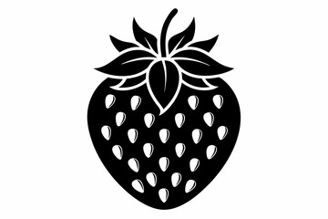 
Strawberry silhouette vector, Strawberry icon