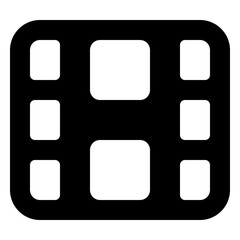 Film icon in solid style. Simple movie symbol vector illustration — pixel-perfect icon.