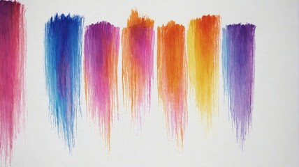 Group six brushstrokes different colors - pink purple Colored pa