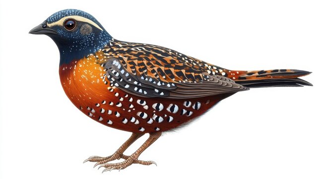 recommend clip art: Quail clipart, element, 3D illustration, realistic, isolated on white background
