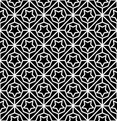 Black and white abstract star seamless and timeless