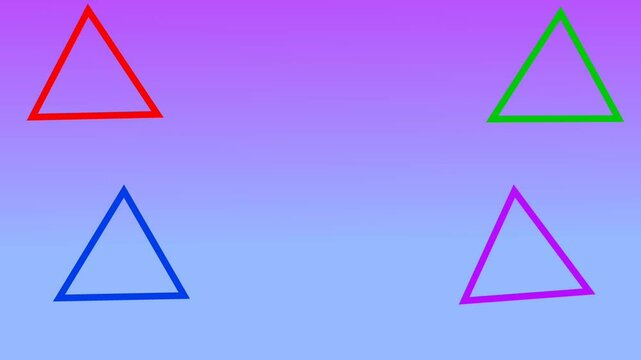 Animated colorful light background with slowly rotating geometric triangle icons