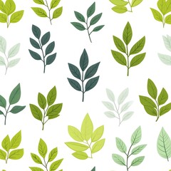 Fototapeta premium Natural and Fresh Vibrant Leaf Pattern on White Background