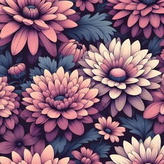 Obraz premium Chrysanthemum pattern design