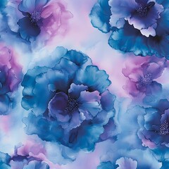 Abstract Floral Background with Watercolor Flowers