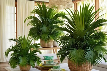 Fototapeta premium Vibrant Palm Decor Ideas for Summer Getaways and Tropical Oasis