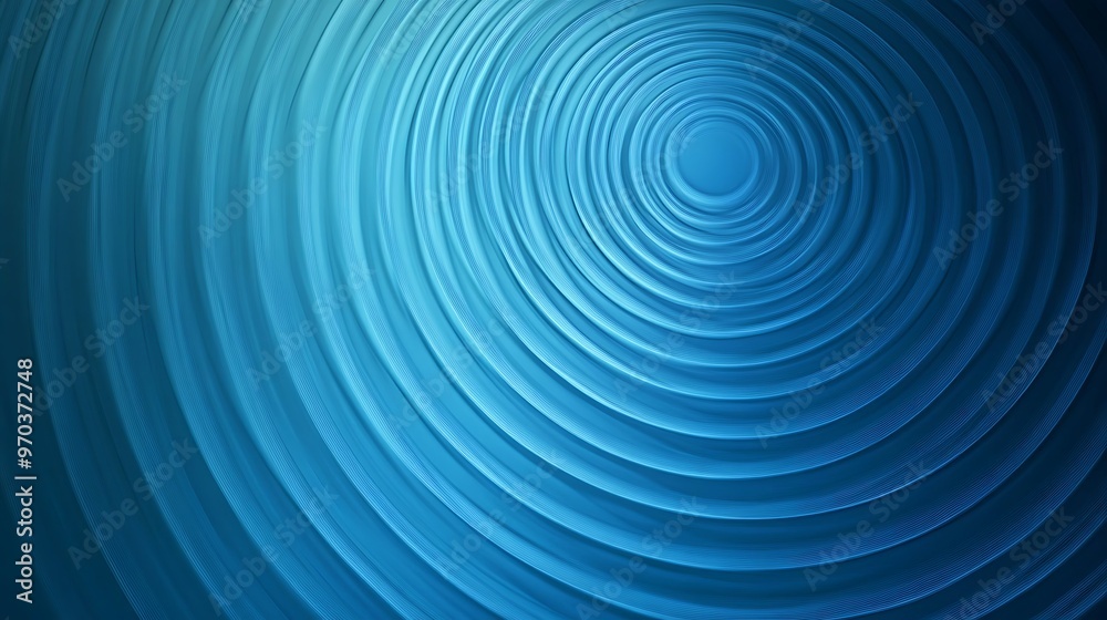 Poster abstract blue concentric circles pattern