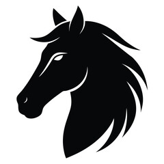 Horse silhouette vector art icon.