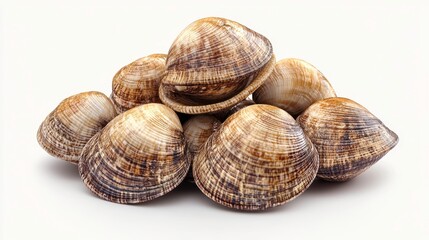 Clams clipart, element, 3D illustration, realistic, isolated on white background