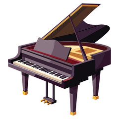 Piano vector illustration isolated on a white background