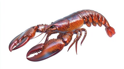 Lobsters clipart, element, 3D illustration, realistic, isolated on white background