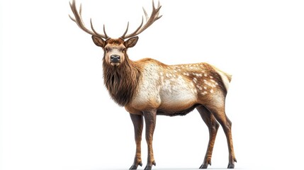 Elk clipart, element, 3D illustration, realistic, isolated on white background
