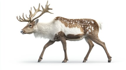 Obraz premium Reindeer clipart, element, 3D illustration, realistic, isolated on white background