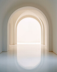 Fototapeta premium Minimalist style walkway with curved arches