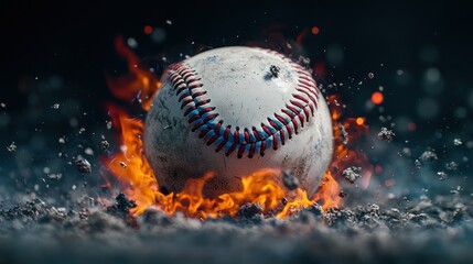 Fiery Baseball: Dynamic Motion with Cinematic Lighting Effect