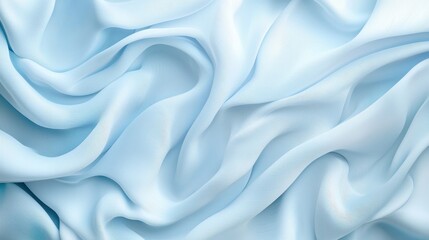 Obraz premium Abstract Blue Fabric Background Draped Texture Soft Waves Light Blue Wrinkles Smooth Minimalist Elegant