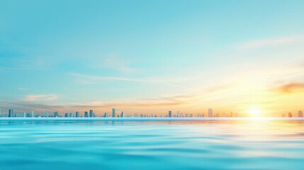 Obraz premium Infinity pool on the rooftop of a luxury hotel with a city skyline