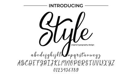 Style Font Stylish brush painted an uppercase vector letters, alphabet, typeface