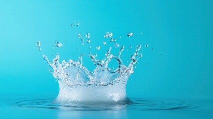 Burst of water exploding from a surface in a dynamic splash, Water splash, fluid power, abstract