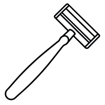 black outline razor shaving tool clip art preview
