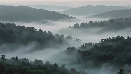 Mysterious Foggy Landscape