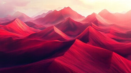 Vibrant red mountains in a desert landscape