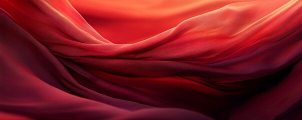 Obraz premium Flowing red fabric with soft folds, abstract