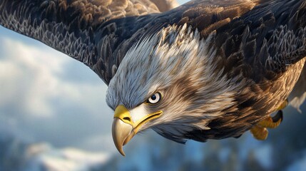 Eagle Soaring in Clear Blue Sky