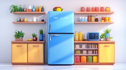 Refrigerators clipart, element, 3D illustration, realistic, isolated on white background