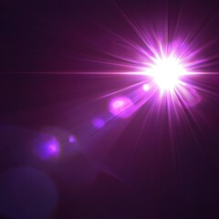 Fototapeta premium Purple lens flare on dark backdrop