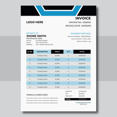 Modern and attractive invoice design template for your professional business.
