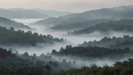 Mysterious Foggy Landscape