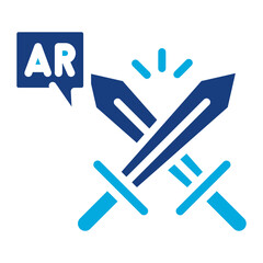 Ar Sword Fight icon vector image. Can be used for Augmented Reality.
