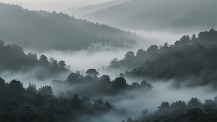 Mysterious Foggy Landscape