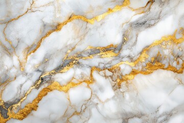 Fototapeta premium White and gold marble texture, ai