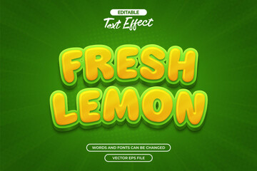 Fresh lemon editable text effect