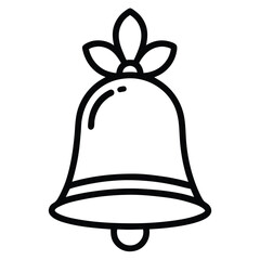 Hand Drawn Christmas Bell Silhouette.