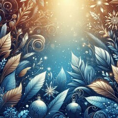winter Background with Leaves. illustration bright background