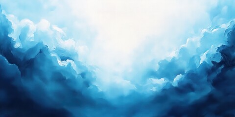 Naklejka premium A serene sky with soft clouds and calming blue hues, perfect for conveying tranquility and peace in any design.