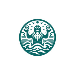 Ocean god logo