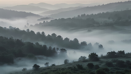 Mysterious Foggy Landscape