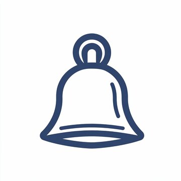 recommend clip art: A blue outline of a bell represents notification alerts, often found in digital applications to inform users about updates or messages