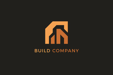 Modern Build Company Logo. Simple elegant minimalistic branding.