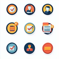 Fototapeta premium Colorful Checkmark Icons for Web and App Design
