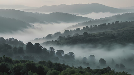 Mysterious Foggy Landscape