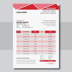 Invoice minimal design template. Bill form business invoice accounting