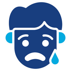 Cry icon vector image. Can be used for Human Emotions.